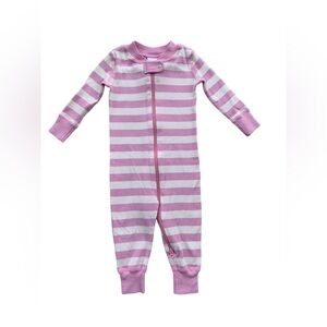 Hanna Andersson Size 70, 6-12 Months, Pink Striped Pajamas Sleeper